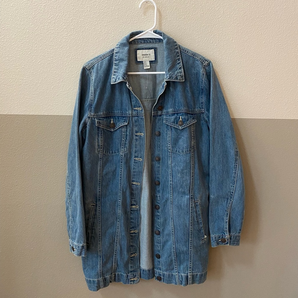 Long Denim Chore Jacket